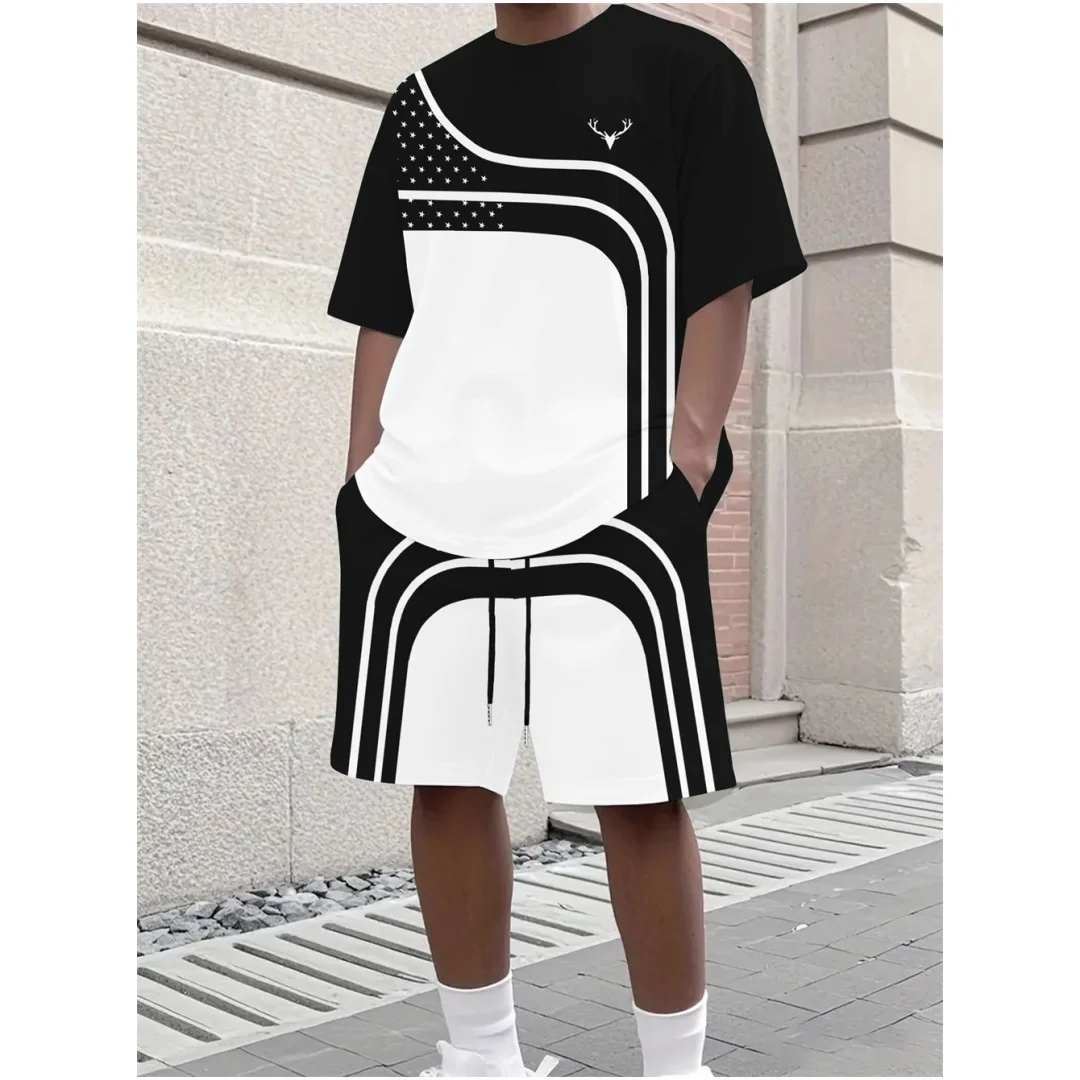 Fashion Summer Men's Stripe Pr - Street Fashion Tshirt avis et prix