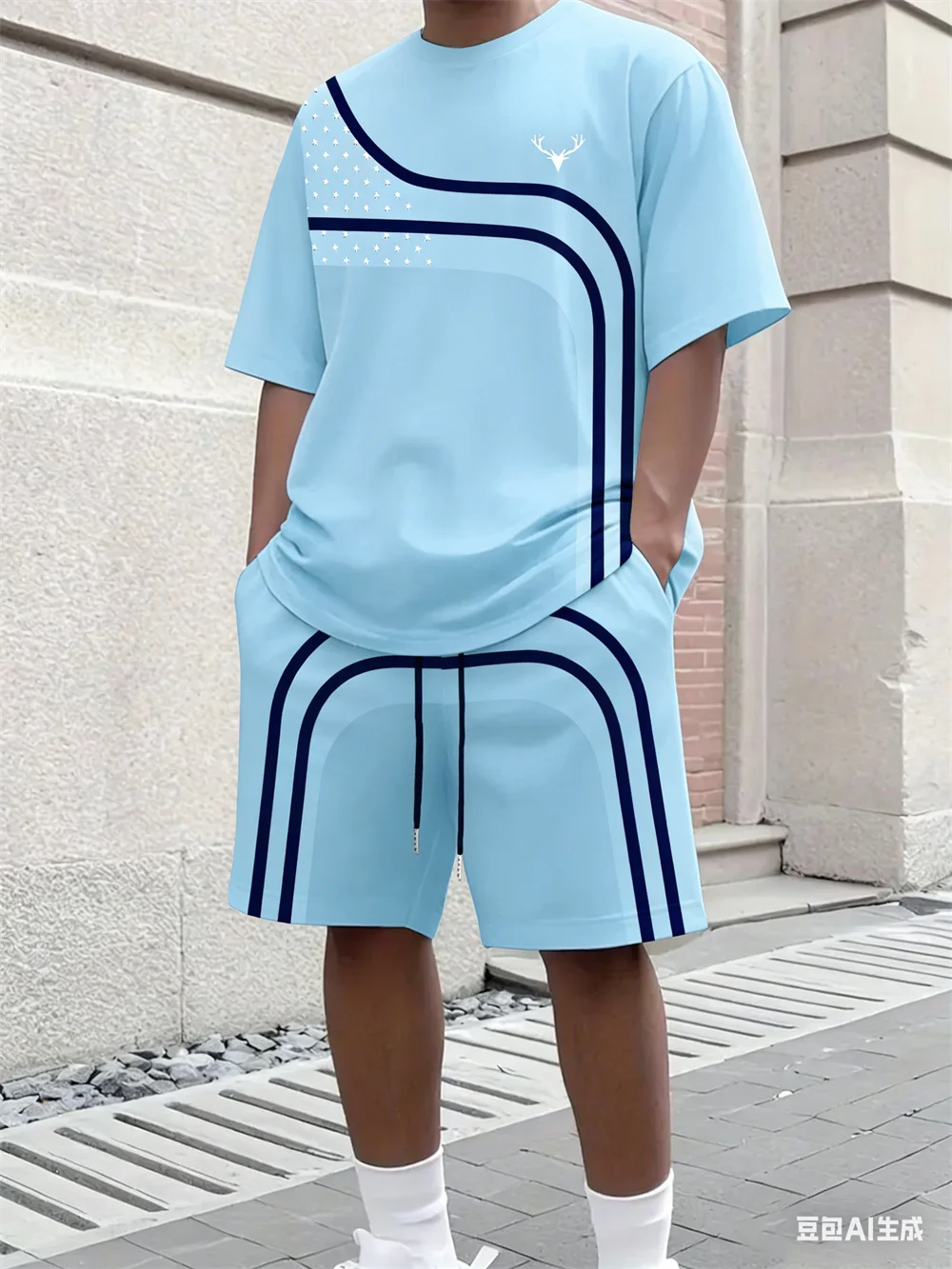 Fashion Summer Men's Stripe Pr - Street Fashion Tshirt avis et prix