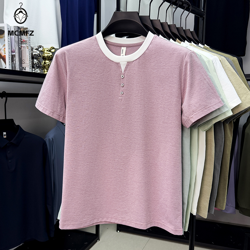 Men Casual Short Sleeve Henley - Street Fashion For Man avis et prix