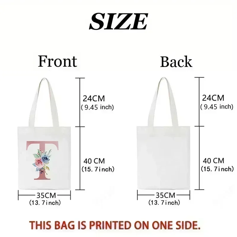 Elegant Floral Alphabet Tote B - Tote Bag Canvas Print avis et prix