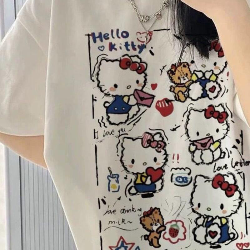 Short-Sleeved Summer Hello Kit - Street Fashion Tshirt avis et prix
